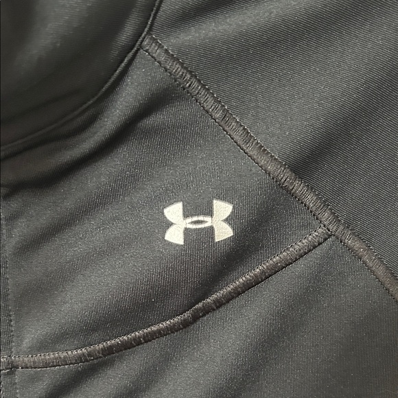 Under Armour Black Full-Zip Training Jacket with White Logo - Picture 3 of 4